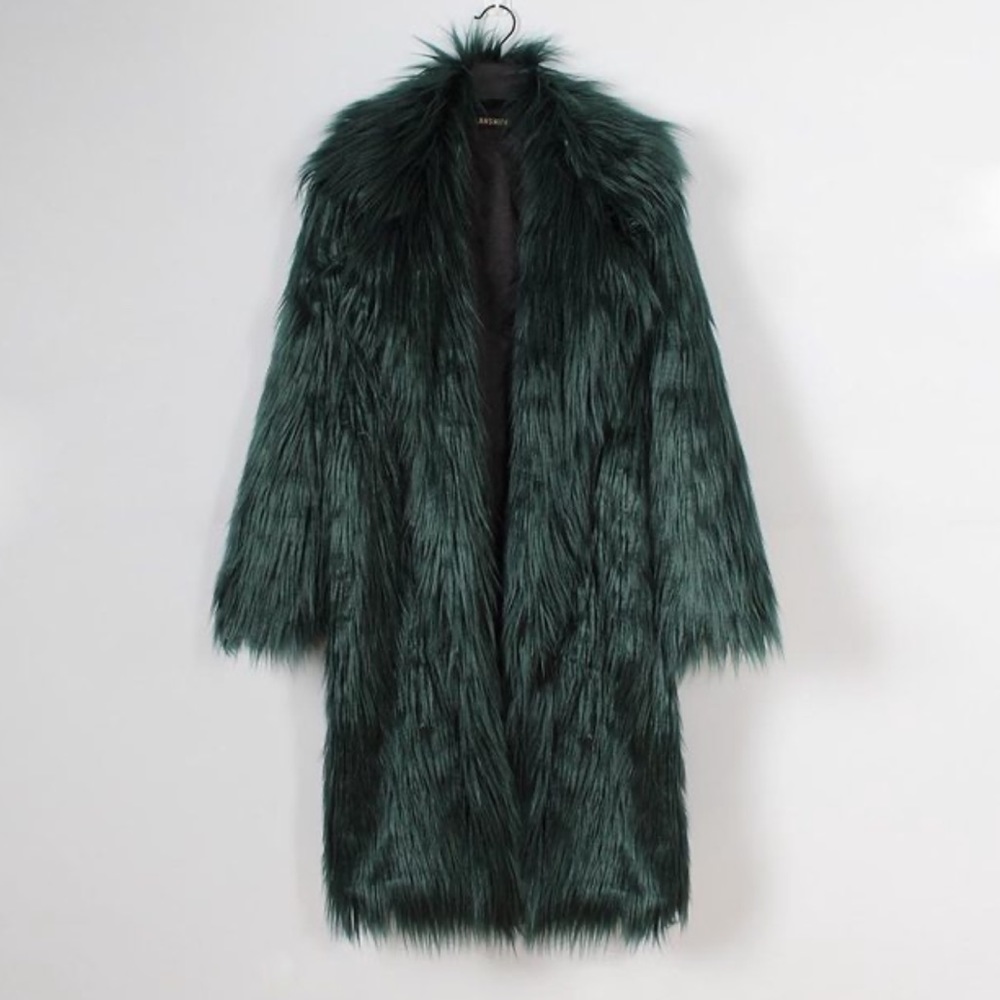1 LARGE LEFT / SHAGGY FAUX FUR COAT - Picture 2 of 6